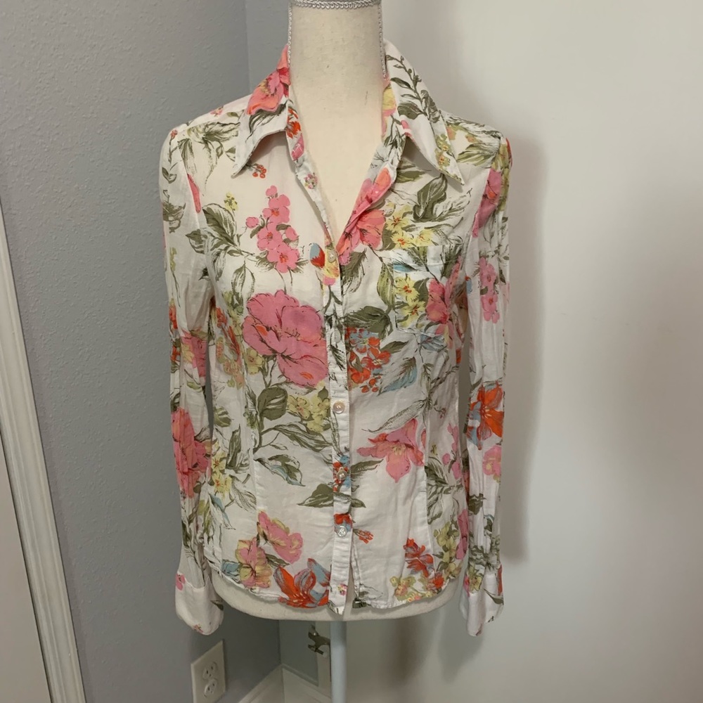 Ella Moss Floral Shirt Size Medium